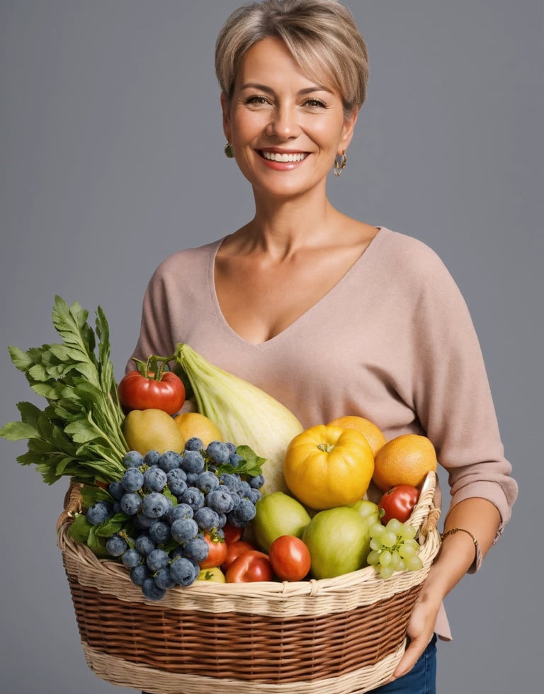 Femme 40 ans avec des aliments- Coach KONE