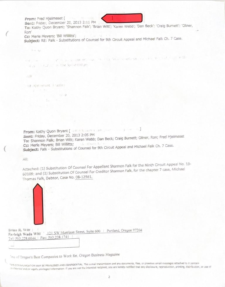 Proof of Merle Meyers Brian Witt Collaborating on fraud