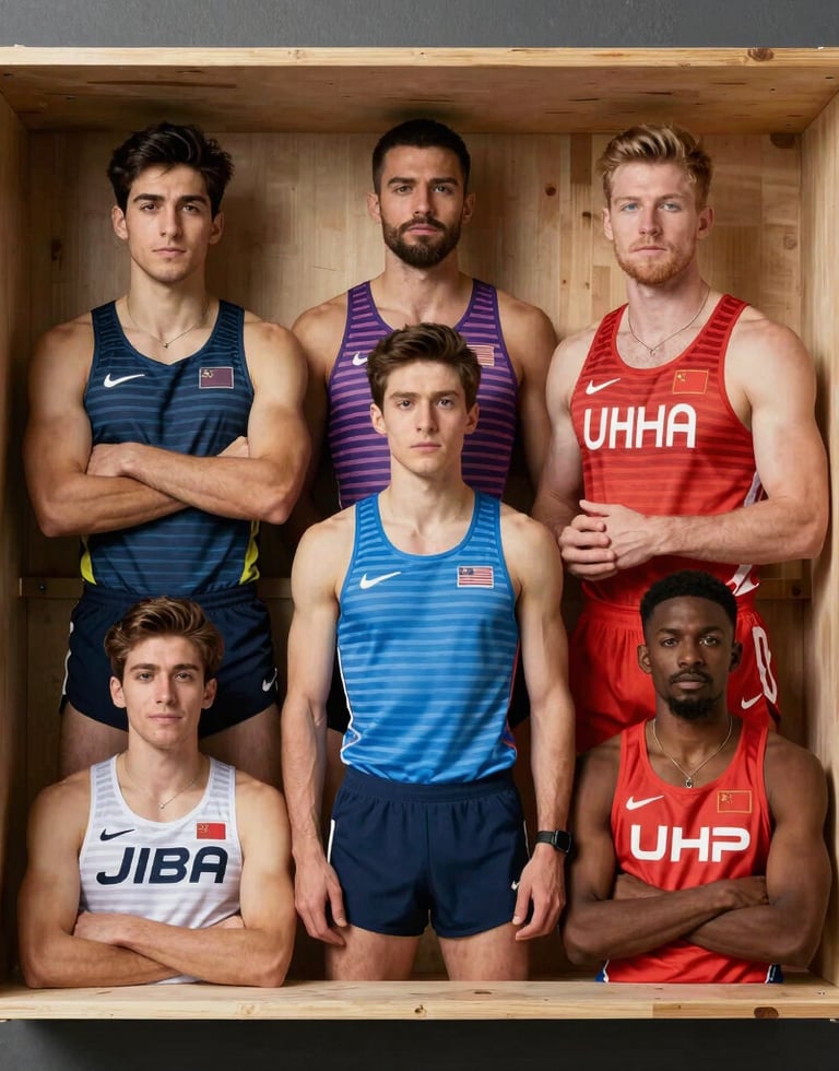 A dynamic group of athletes running together at sunrise, embodying community and energy.