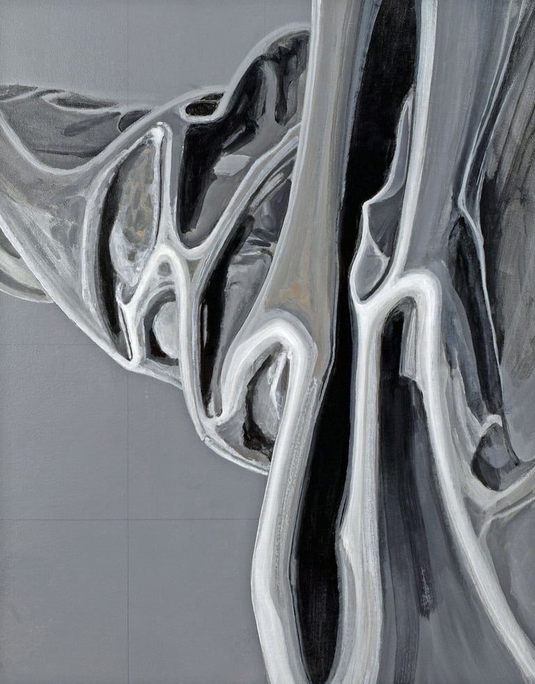 Acrylic painting on canvas. Number 2 in a series called Light Peaks, Dark Valleys.