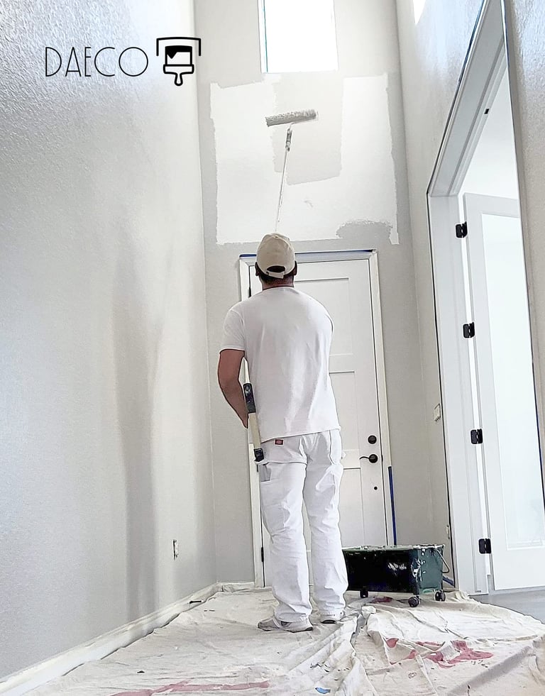 interior house painter painting wall - daeco painting employee