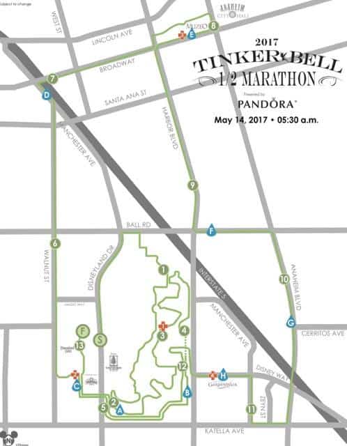 2017 runDisney Tinker Bell Half Marathon Weekend Half Marathon Course Map