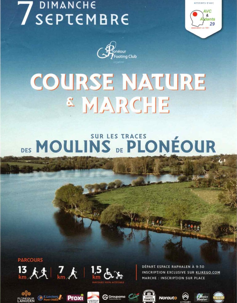 Marche 1.5km pour handicapé accessible à tous à pied en poucette, déambulateur,  fauteuil avca29