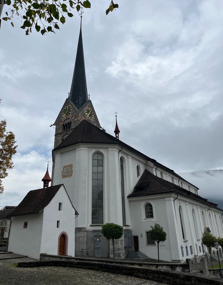 The outside of St. Peter and Paul Church in Stans