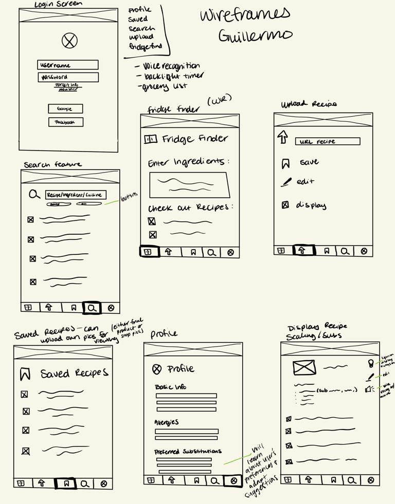 Initial Sketches / Low-Fi Wireframes