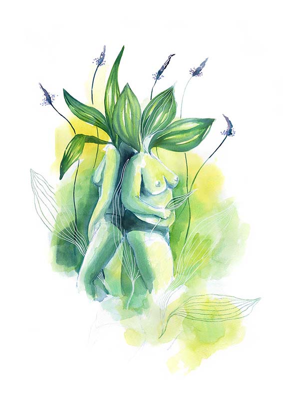 women bodies with plantain heads