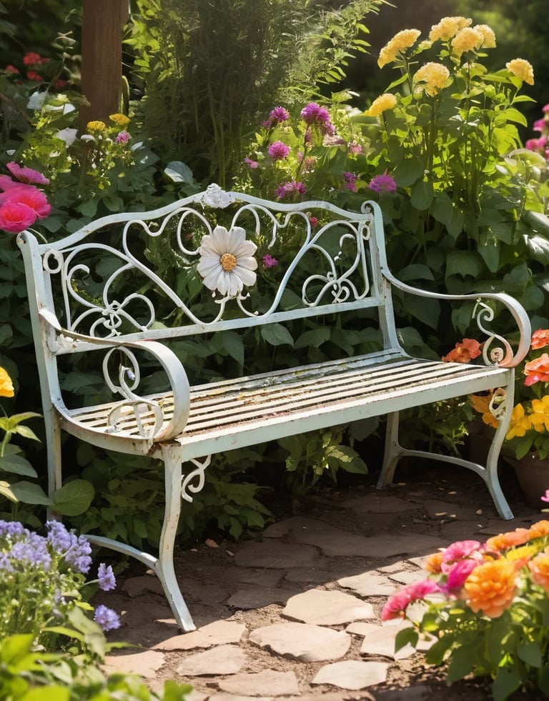 Outdoor Furniture Bistro Set with Rose Pattern 1 Table 2 Chairs for Garden Patio 