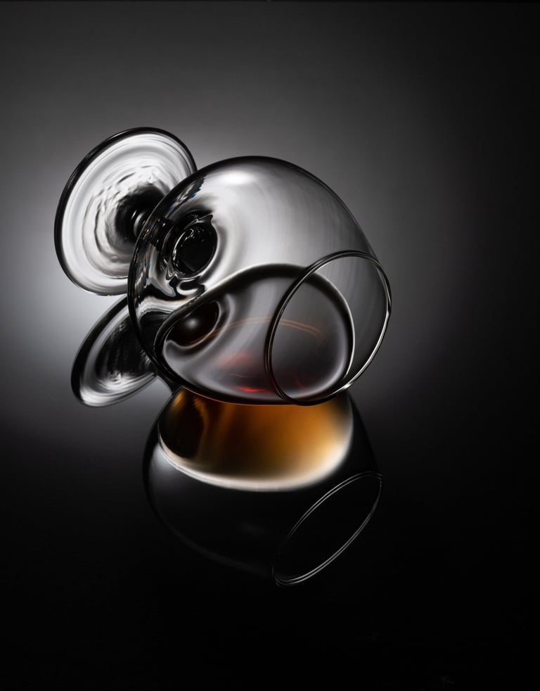 glass with cognac