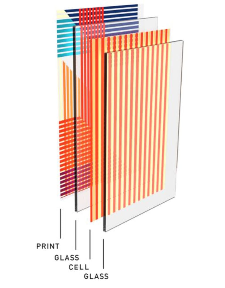 a print of a glass window with a picture of a glass window