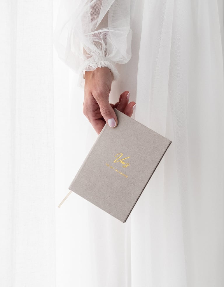vow book in a wedding setting