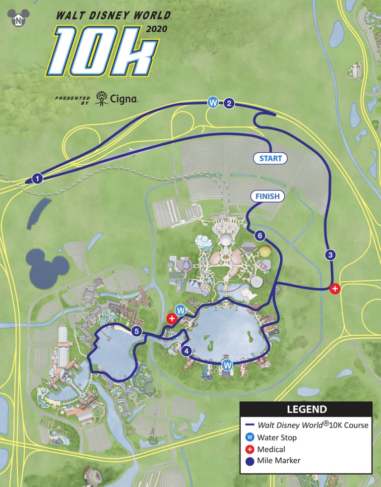 2020 runDisney Walt Disney World Marathon Weekend 10K Course Map