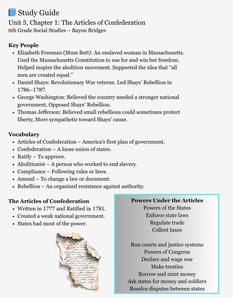 The Articles of Confederation pg 1