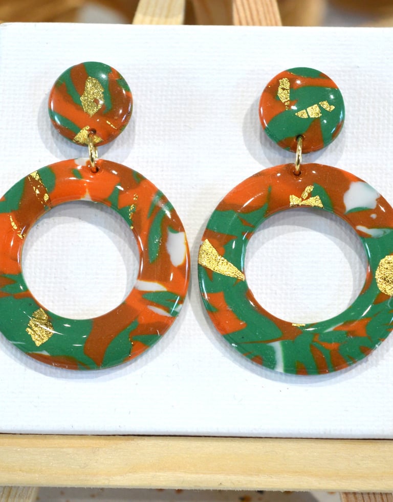 Boucles d’oreilles rondes automnales