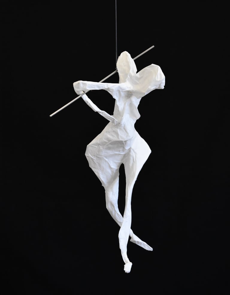 mobile sculpture papier personnage mouvement