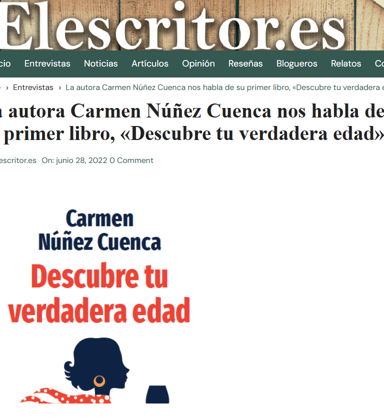 La autora Carmen Núñez Cuenca nos habla de su primer libro, «Descubre tu verdadera edad». | Elescrit