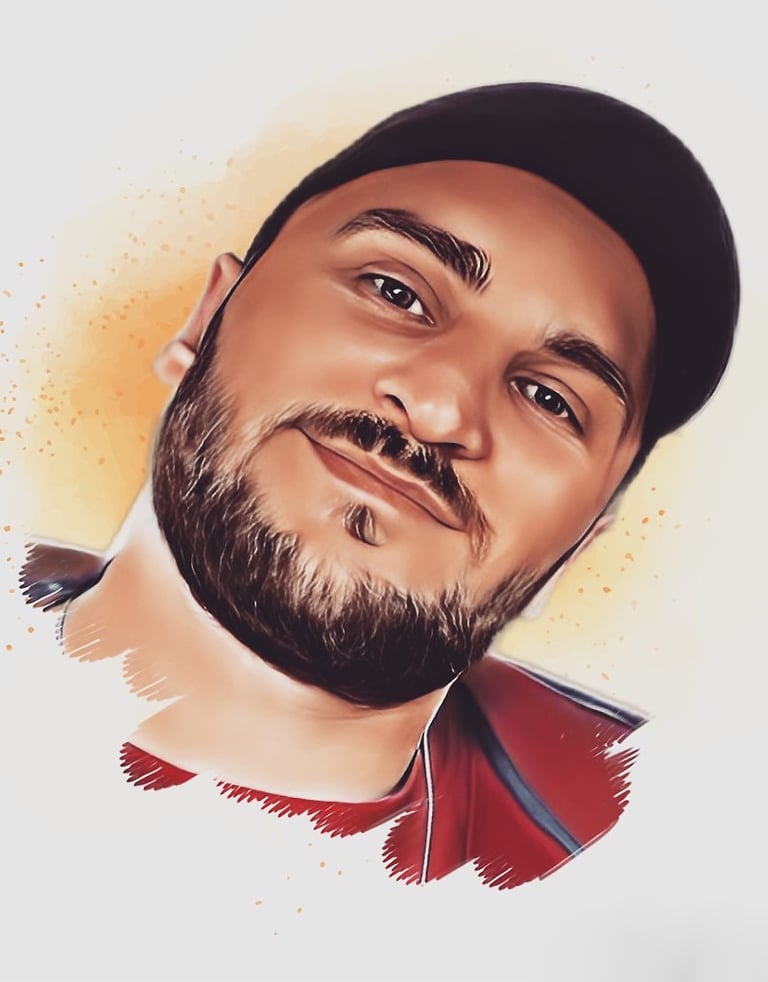 a man with a beard and a beard