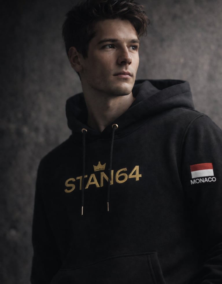 STAN64 limited edition hoodie designed in Monte-Carlo.