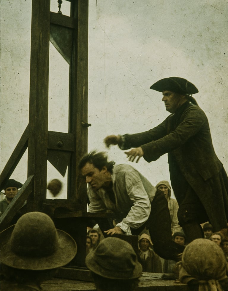 Peine de mort à la guillotine - Illustration pour la journée mondiale contre la peine de mort.