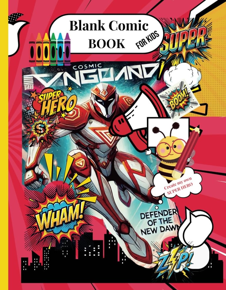 Blank Comic Book, Superhero Sketchbook For Kids