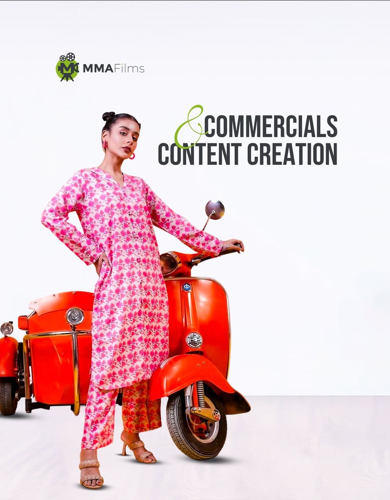 a woman in a pink dress and a red scooter