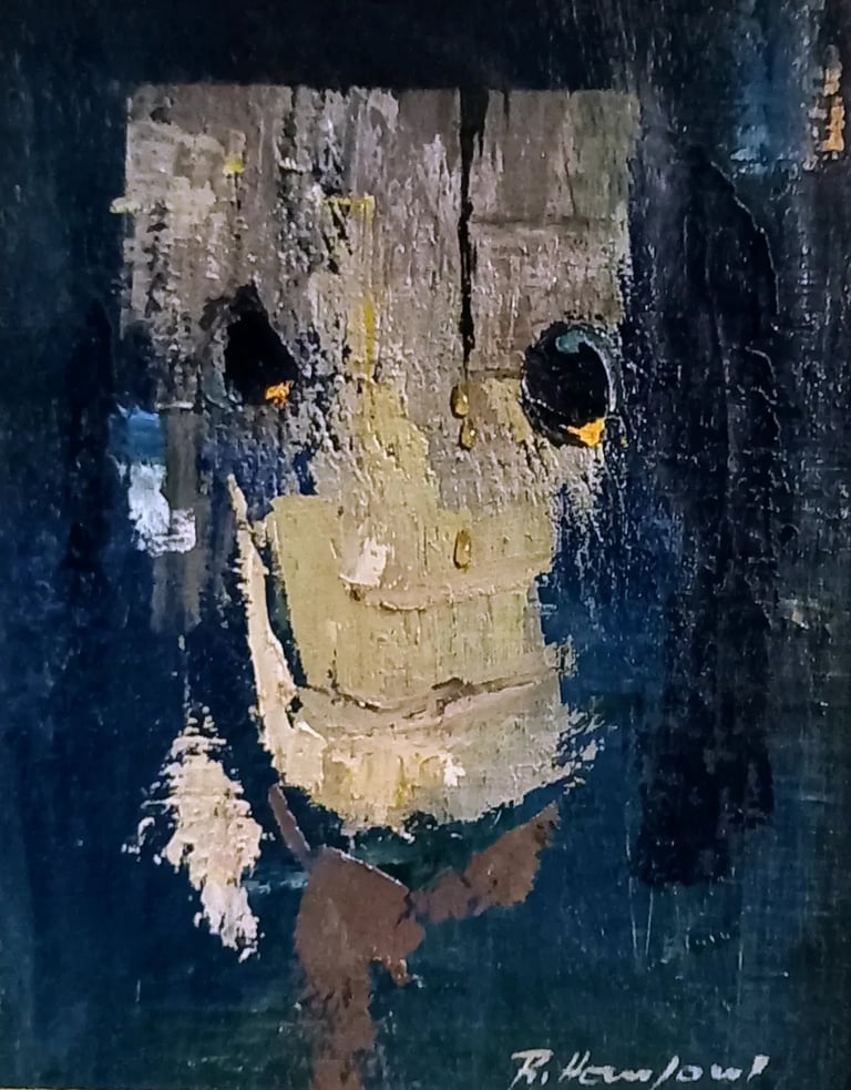 Tableau de René Hansoul "Le Masque Pleurant"