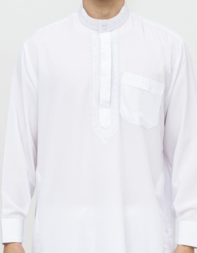 Qamis pakistanais al emad blanc