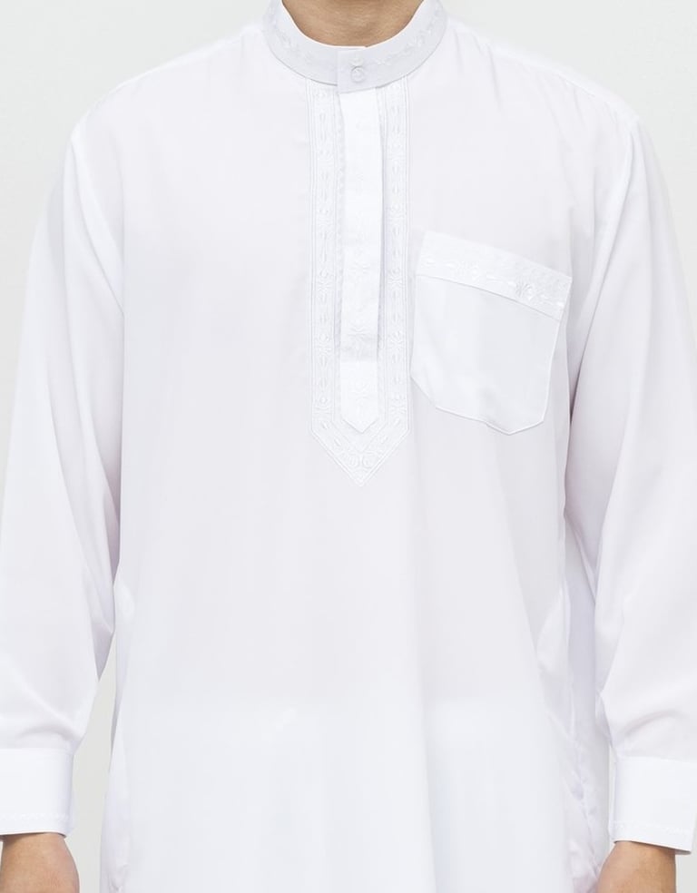 Qamis pakistanais al emad blanc