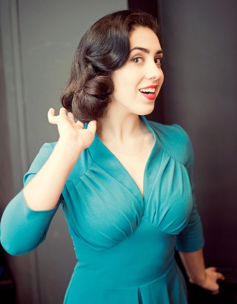 woman with a vintage updo