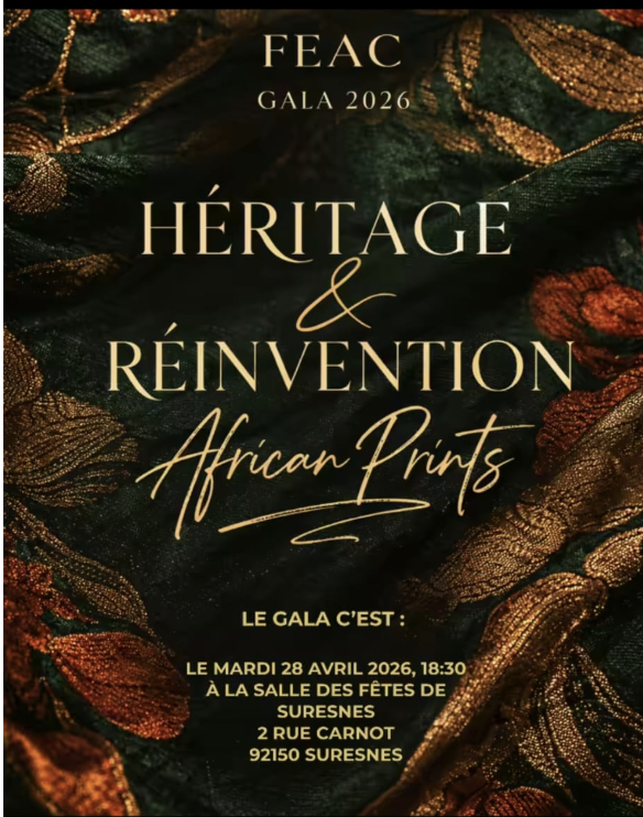 Affiche officielle Gala étudiants Afrique FEAC 2026 Héritage et Réinvention
