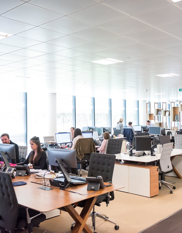 this is a snapshot of people working in the office