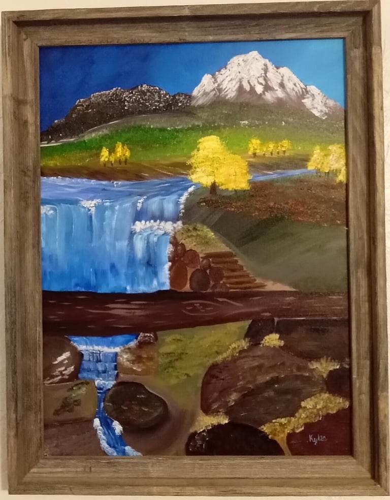 Bear Mountain Waterfall (painting) Kylee Nicole Smith