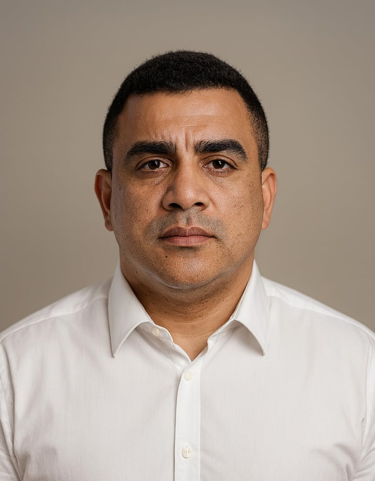 Daniel garcia, corretor de imoveis, sorrindo em um retrato profissional.