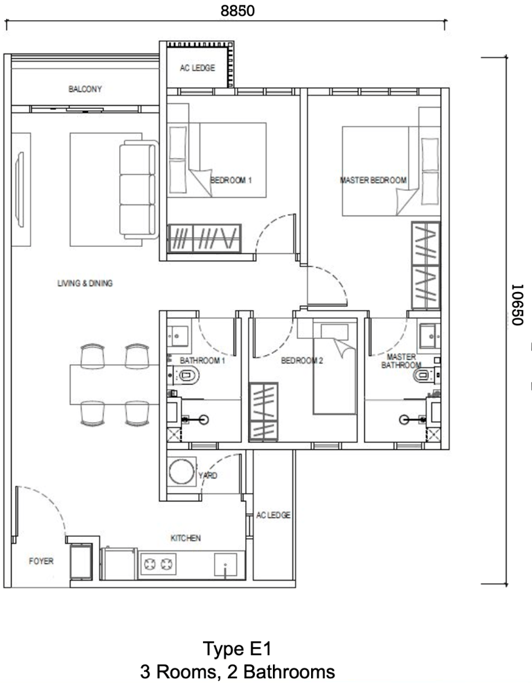 3 bedroom 2 bathroom at ciq