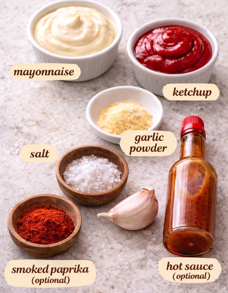 ingredients for mayo ketchup