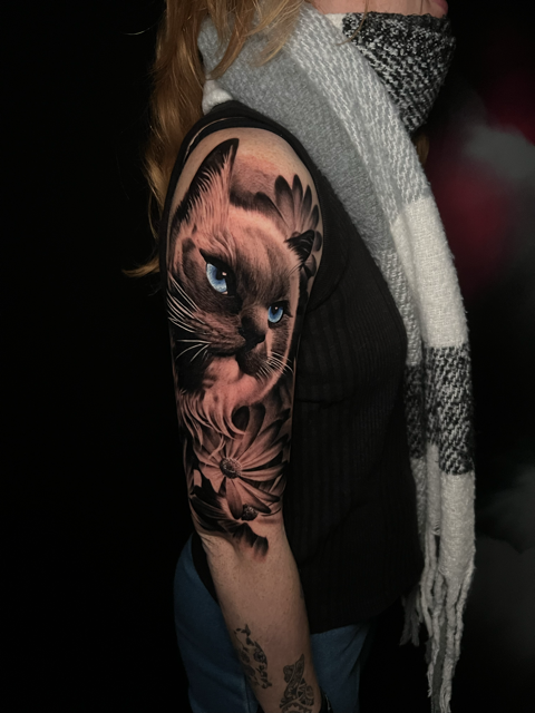 ragdoll tattoo   flores tattoo and flowers tattoo realism