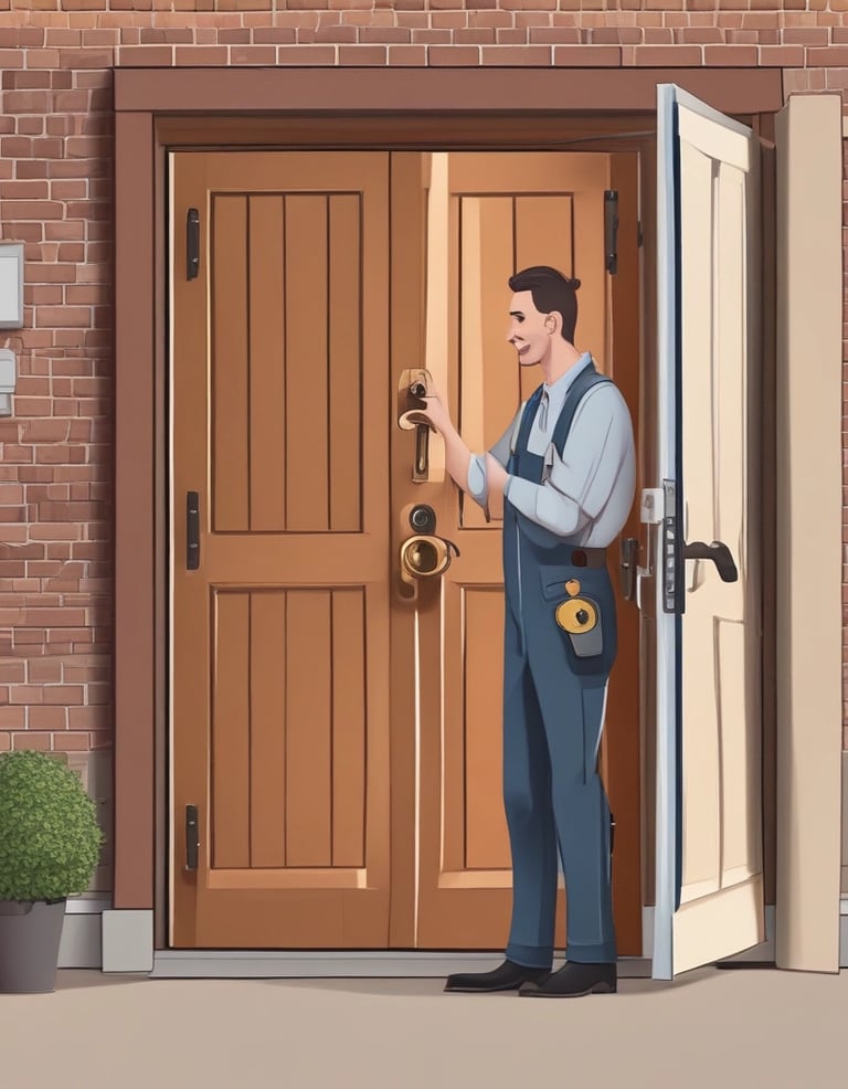 A professional locksmith assisting a customer in Bordeaux.