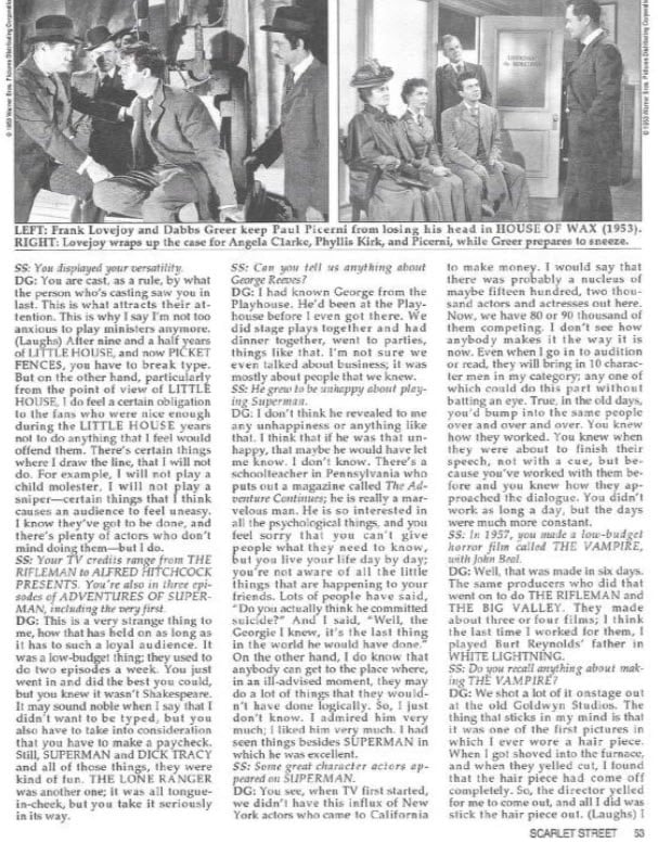 1995 Dabbs Greer interview in Scarlet Street, page 53