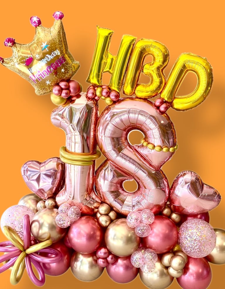 Arreglo de globos feliz cumpleaños