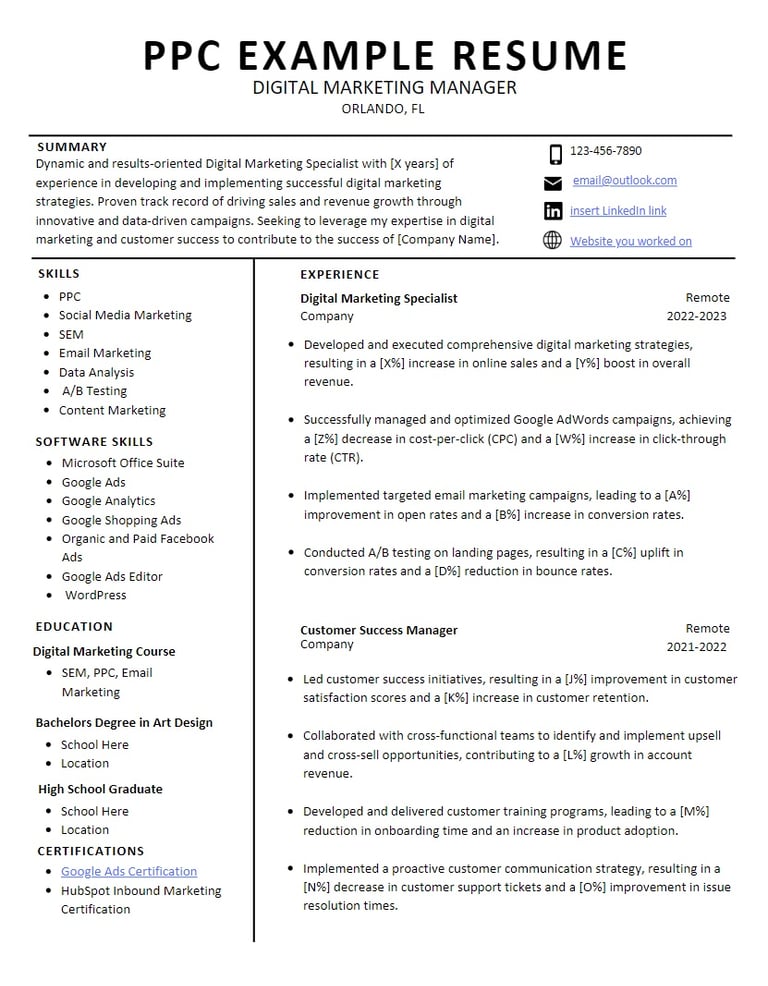 a professional resume template for a professional resume