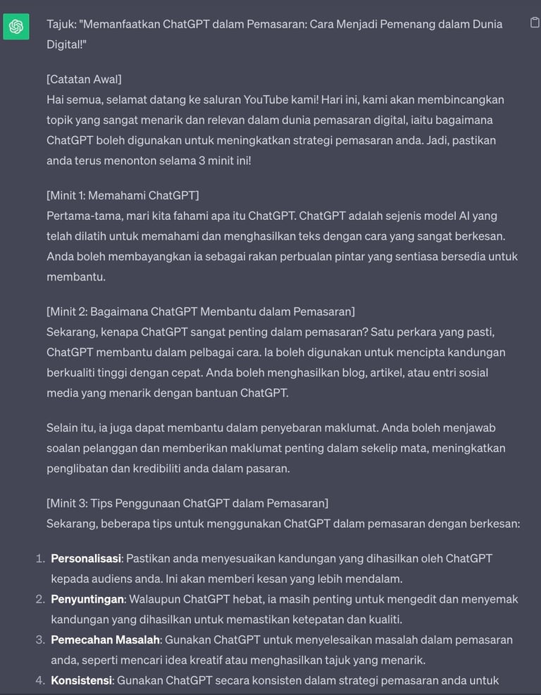 Chatgpt untuk pemasaran