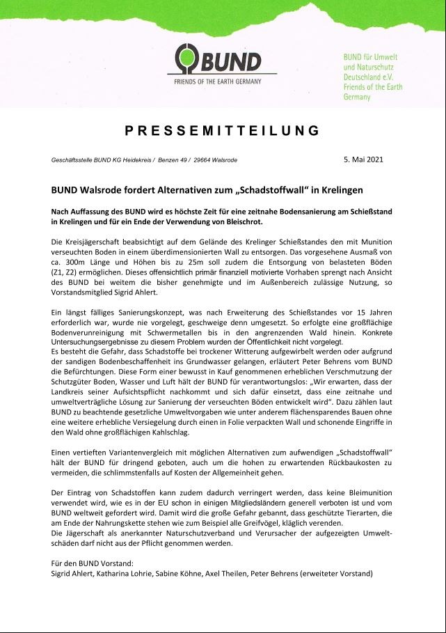 Ein Foto von der Pressemitteilung des B.U.N.D