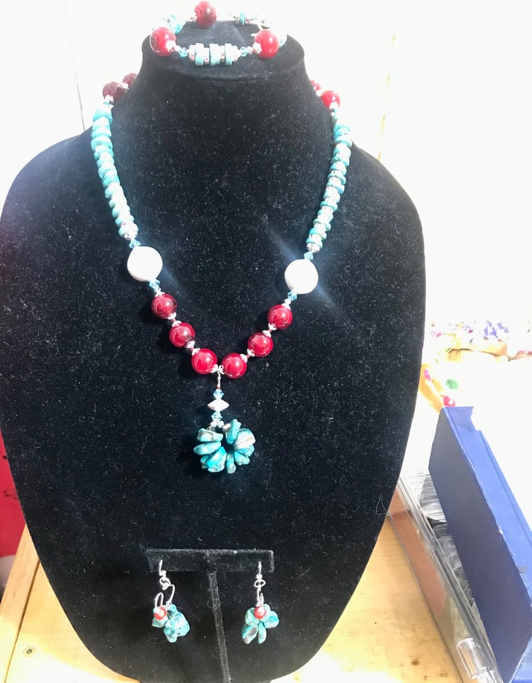 Wire work, turquoise set