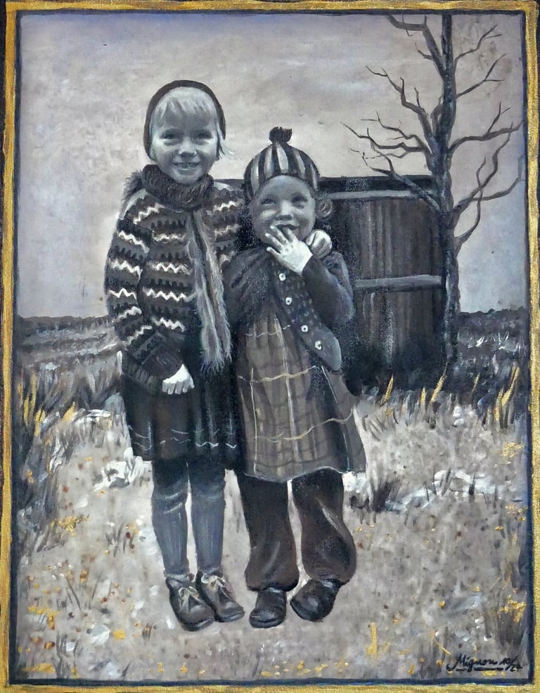 mignon janssen. auftragsarbeit in acryl. bild vom foto