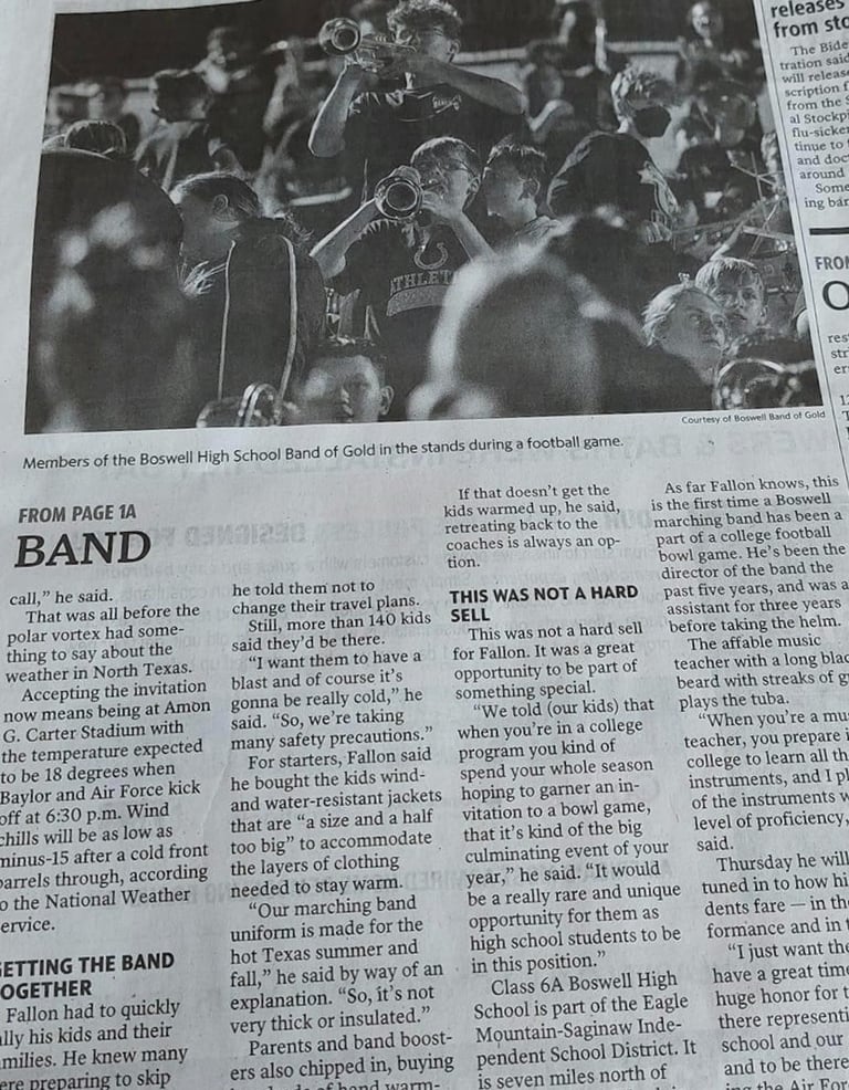 a newspaper article article about band members of the band taken by JADAN Photography