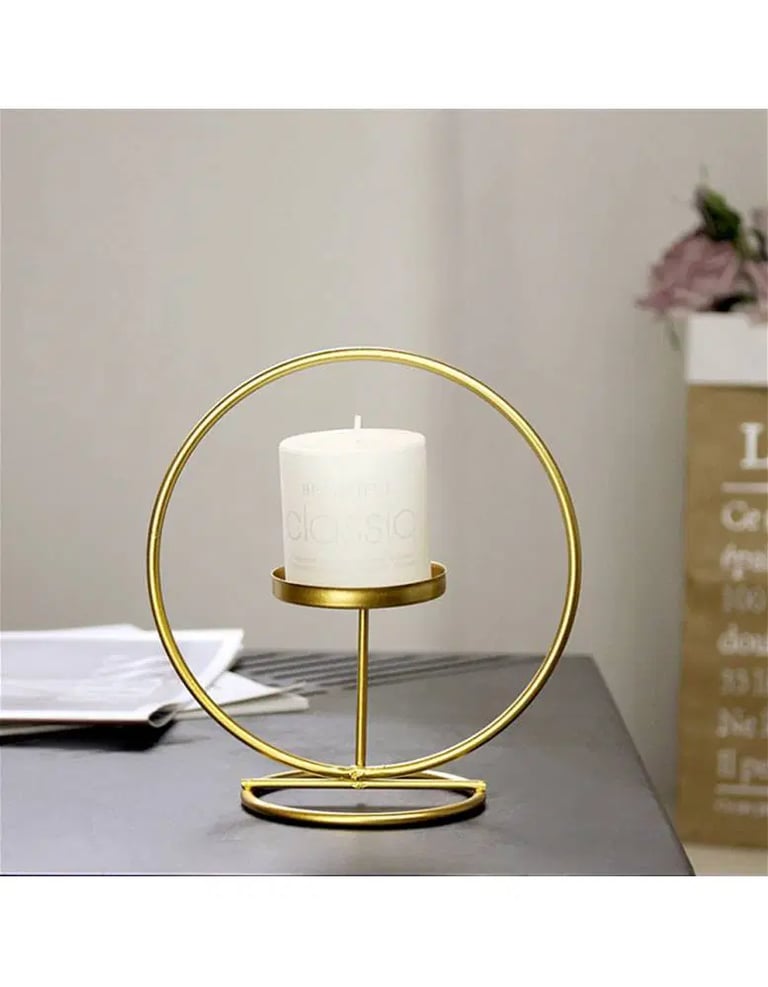 Ring shape brass candle stand