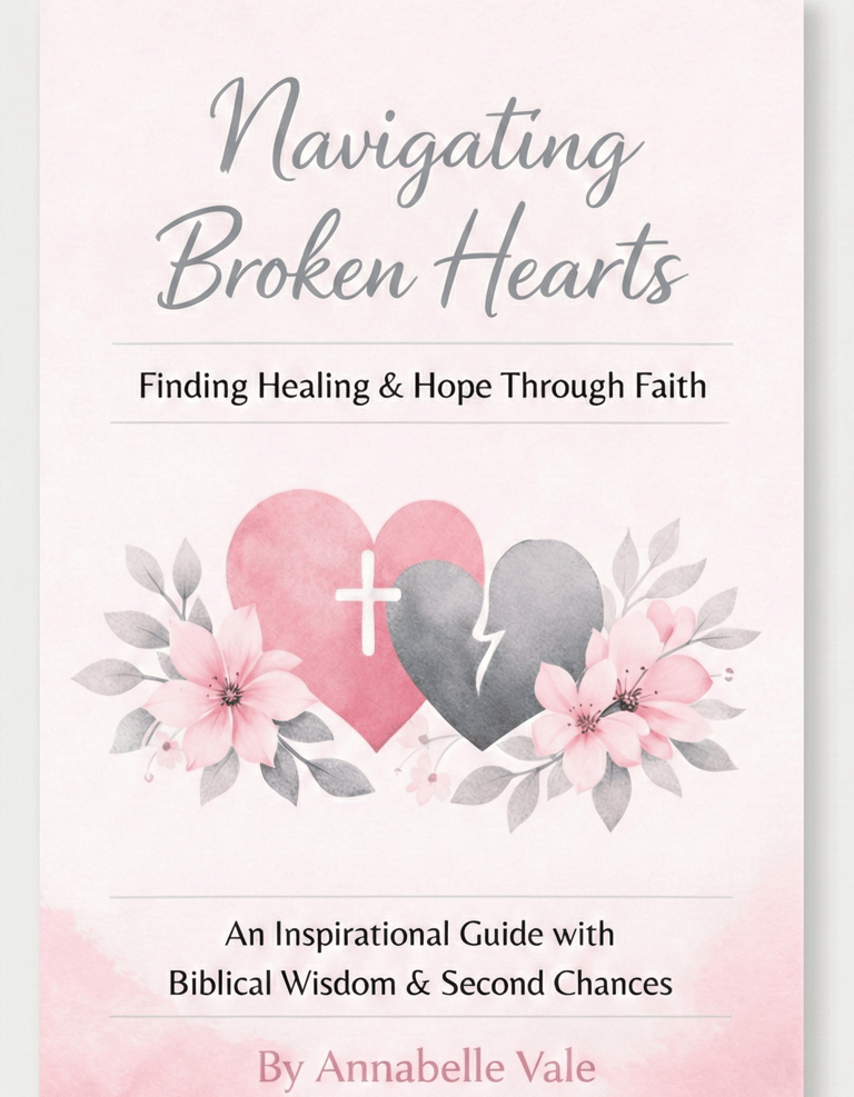 Navigating Broken Hearts book cover by Annabelle Vale featuring floral illustrations and hearts.