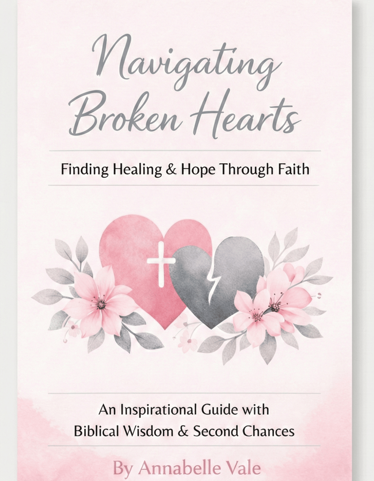 Navigating Broken Hearts book cover by Annabelle Vale featuring floral illustrations and hearts.