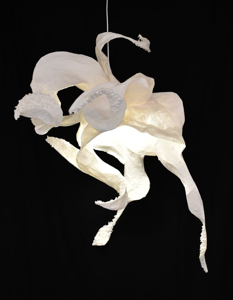 paper octopus Sète sculpture pendant light