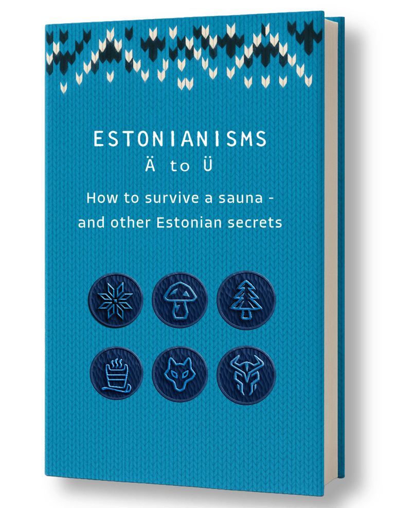 Estonianisms book with a blue background