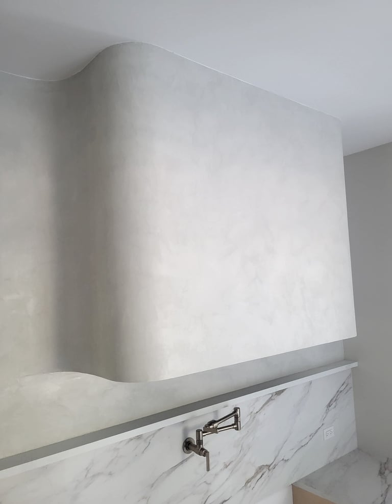 Micromarmo finish on Kitchen Hood